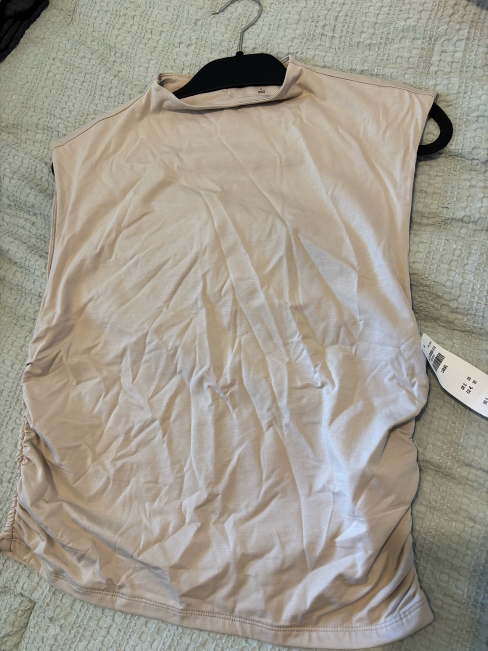 *NWT* Abercrombie & Fitch Sleeveless Mock Neck Tank in Light Taupe